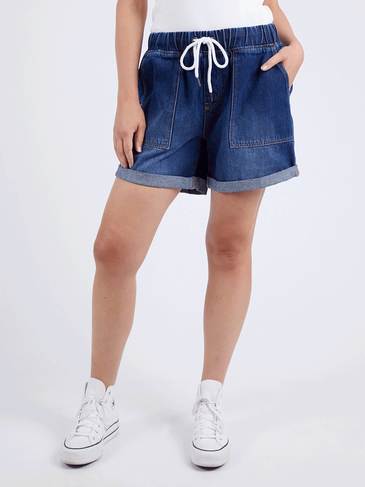 Emma Relaxed Denim Shorts - DARK WASH