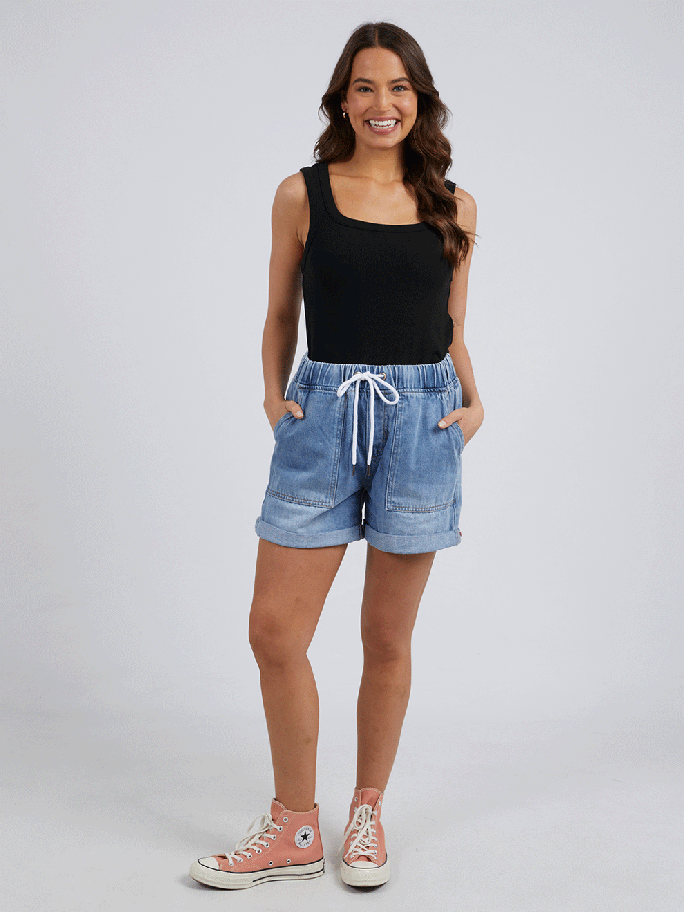Emma Relaxed Denim Shorts - MID WASH – instoreclothing