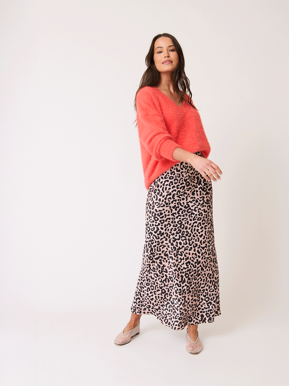 Millie Slip Skirt - NEUTRAL LEOPARD