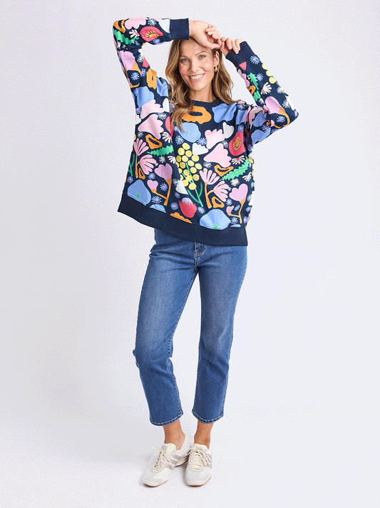 Flower Medley Crew Neck Sweater