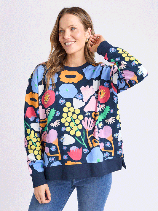 Flower Medley Crew Neck Sweater
