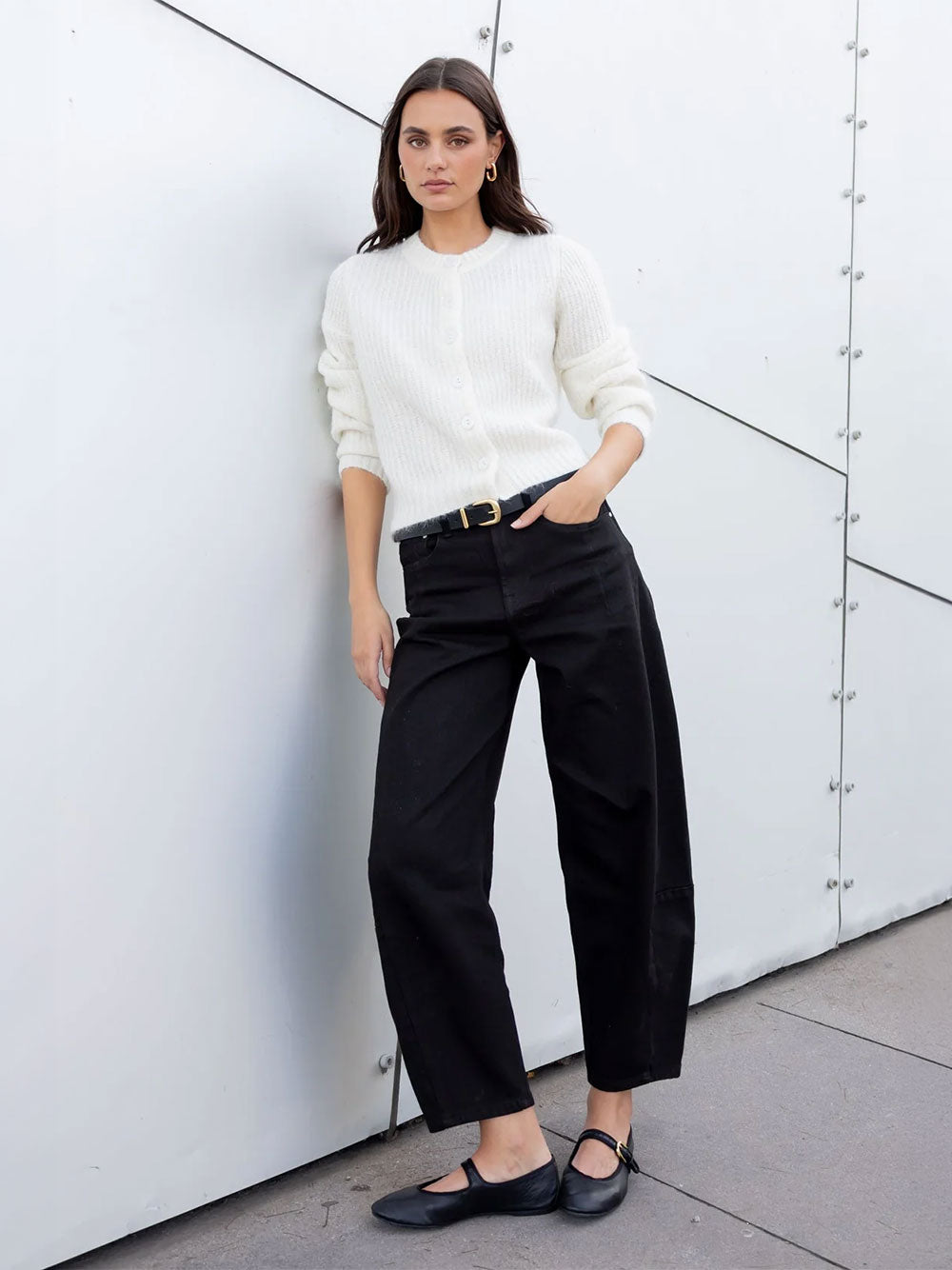 Graduate Stretch Barrel Jeans - BLACK