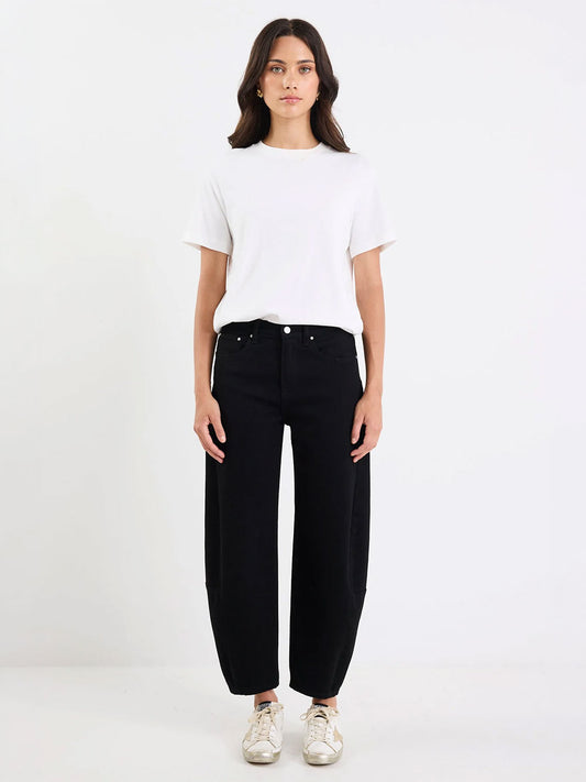 Graduate Stretch Barrel Jeans - BLACK
