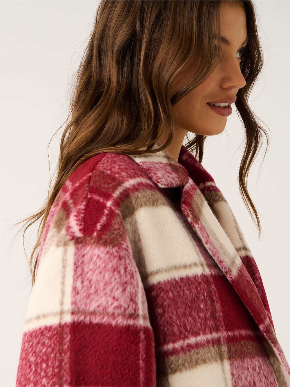 Greta Coat - BERRY CHECK