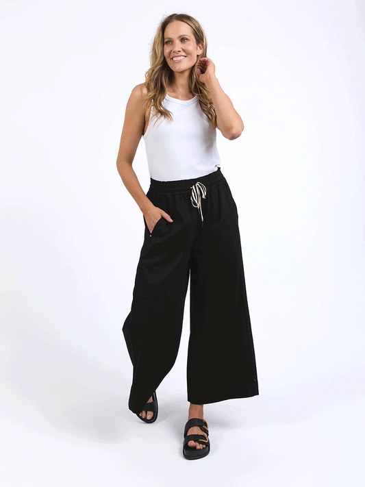 Greta Wide Leg Pant - BLACK