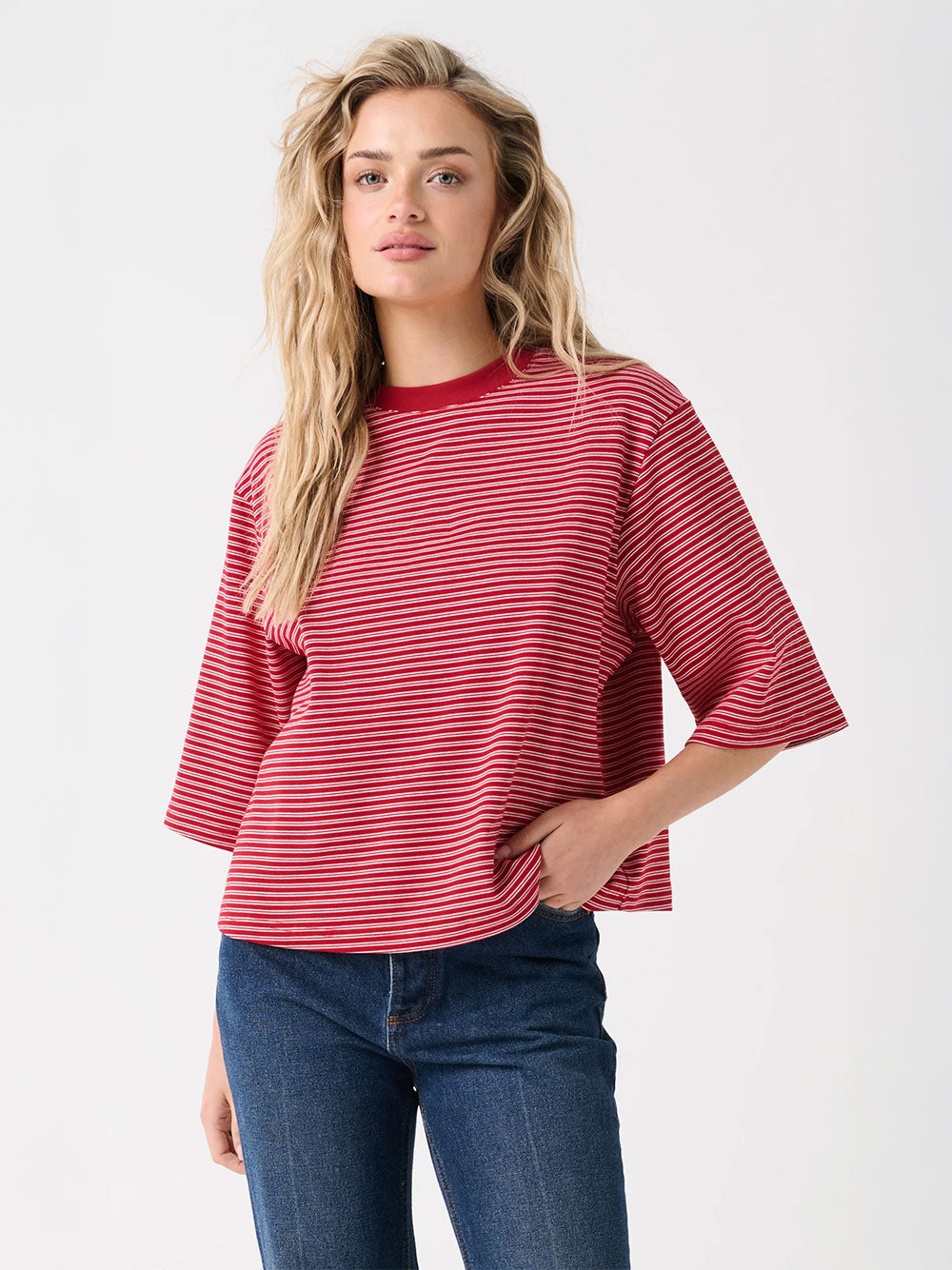 Hallie Tee - RED STRIPE