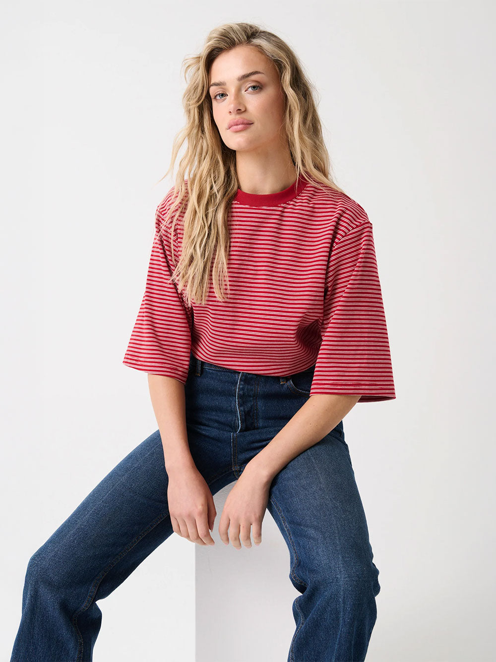 Hallie Tee - RED STRIPE