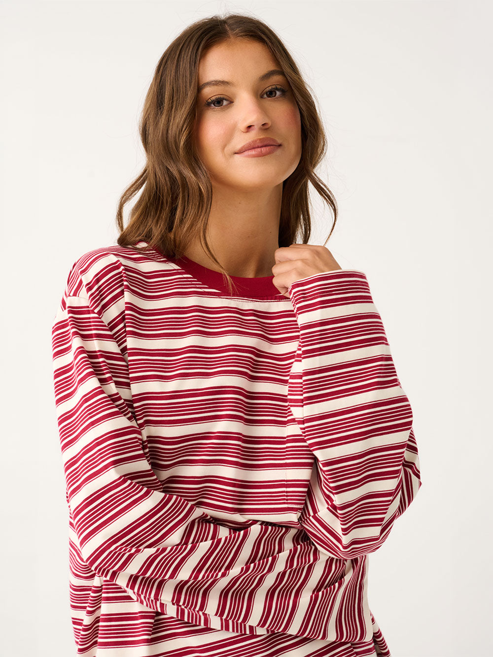Harley Long Sleeve Top - MULBERRY STRIPE