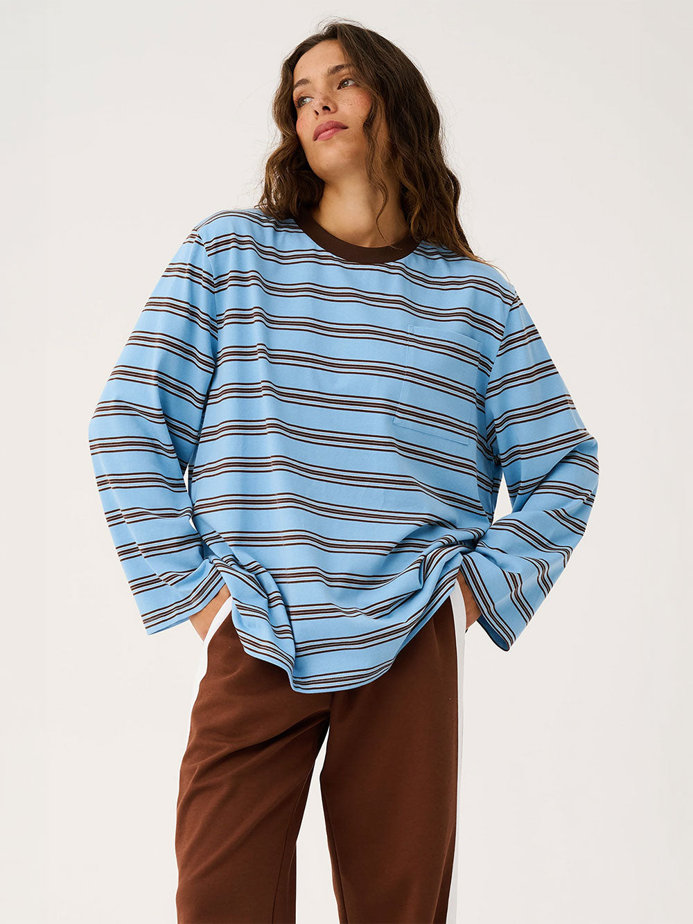 Harley Long Sleeve Top - BLUE/CHOC