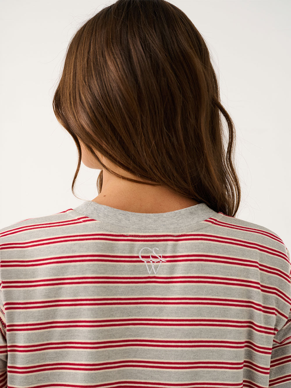 Harley Long Sleeve Top - GREY MARLE STRIPE