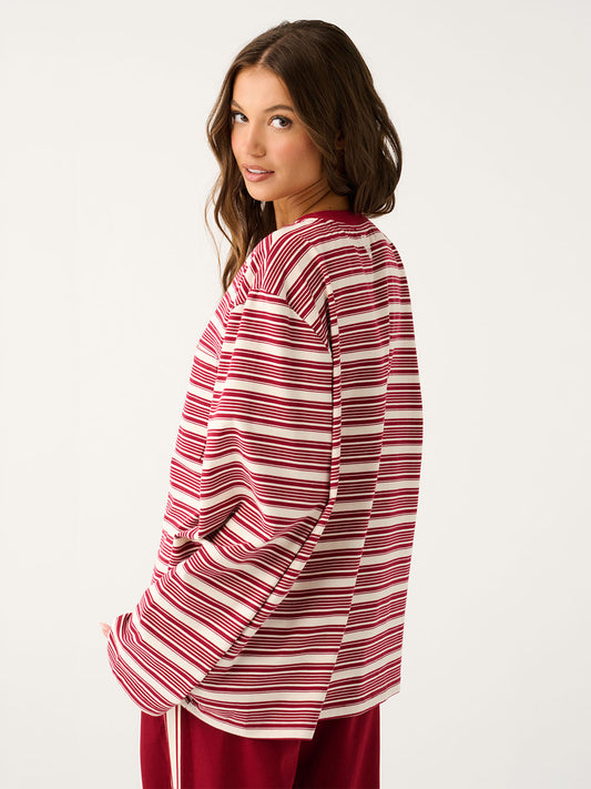 Harley Long Sleeve Top - MULBERRY STRIPE