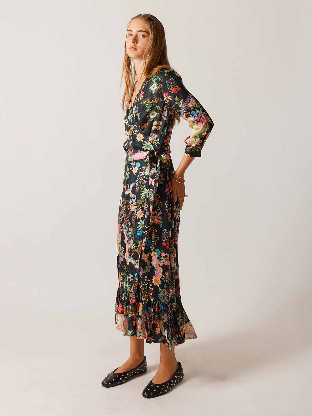Lala Wrap Dress - STEEL