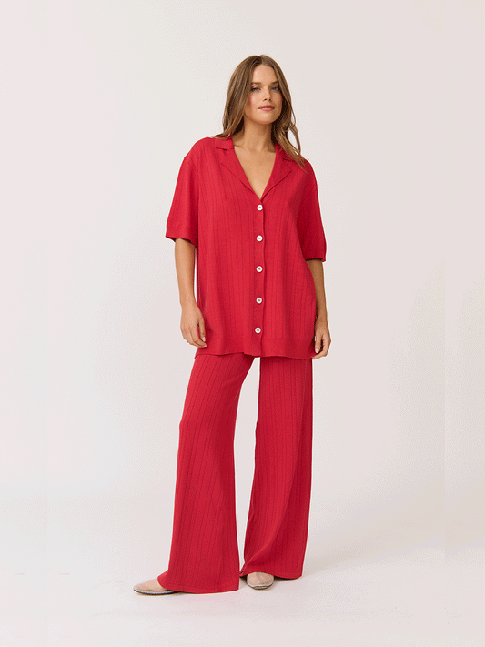 Lara Knit Top - CHERRY