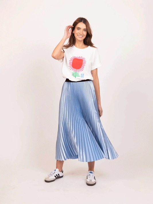 Lilian Pleat Skirt - OMBRE BLUE