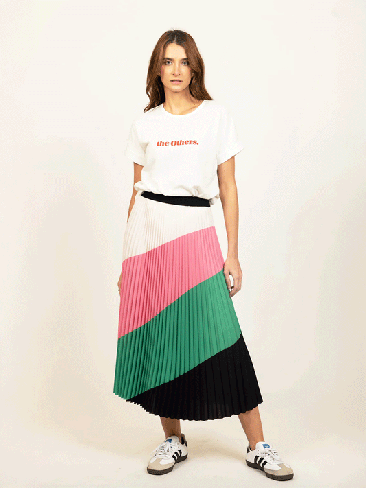 Lilian Pleat Skirt - SPRING MULTI