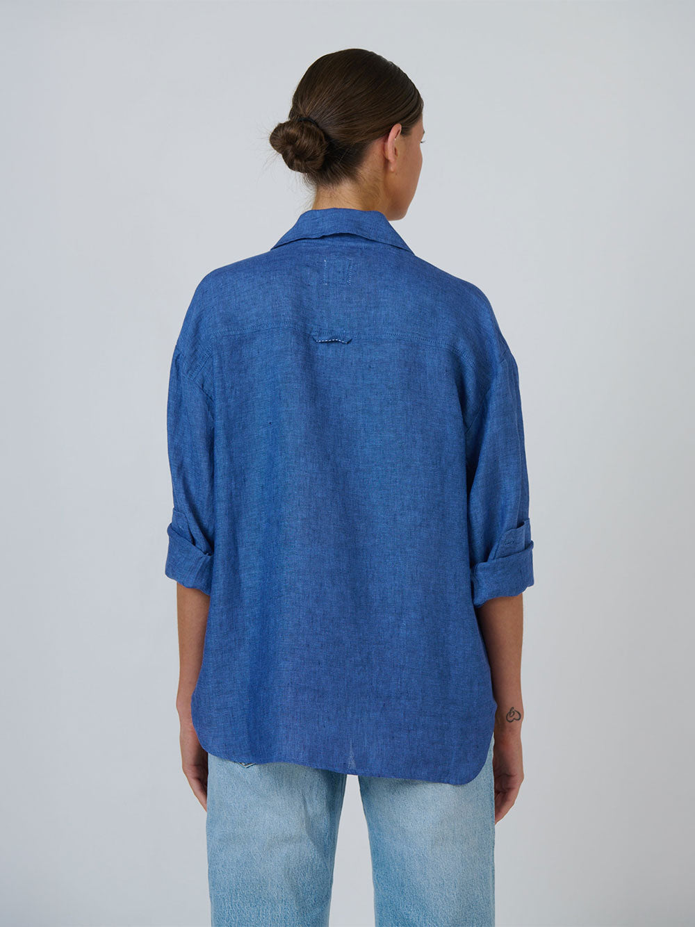Linen Long Sleeve Shirt - INDIGO