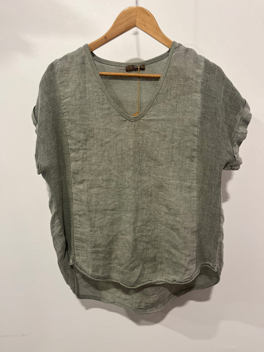 Linen Top - KHAKI