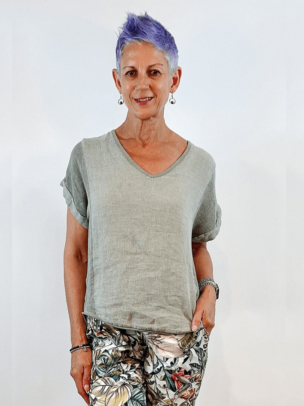 Linen Top - KHAKI