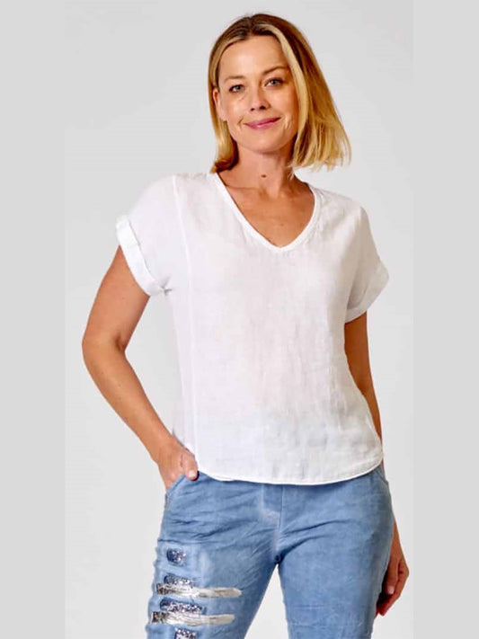 Linen Top - WHITE