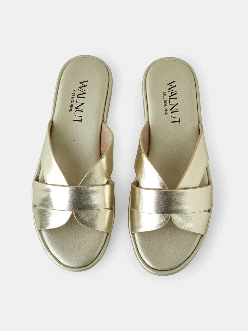 Lola Leather Slide - CHAMPAGNE