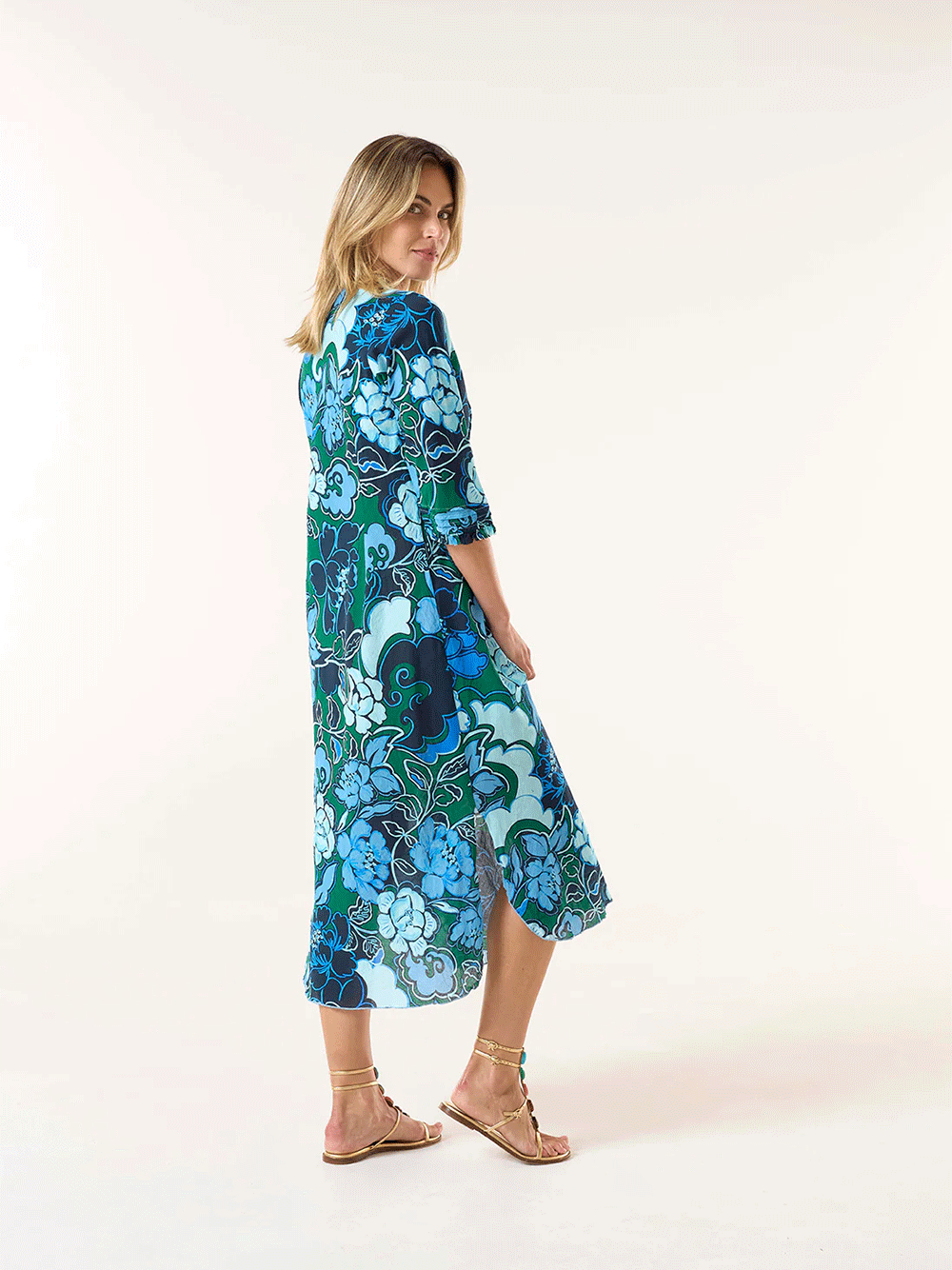 Long Poppy Cotton Dress - LEFKADA NAVY