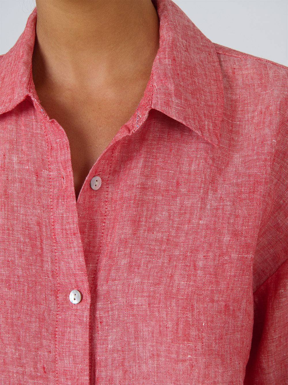 Linen Long Sleeve Shirt - CLOWN
