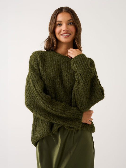 Lorenza Knit Sweater - KHAKI