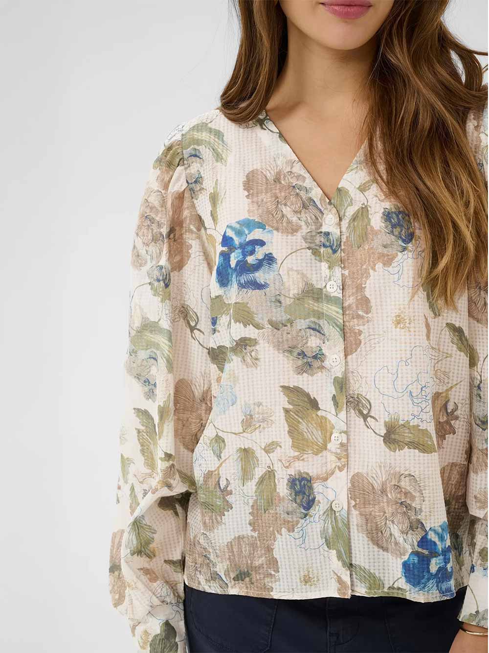 Lucia Blouse - HAILEY PRINT WITH BLUE