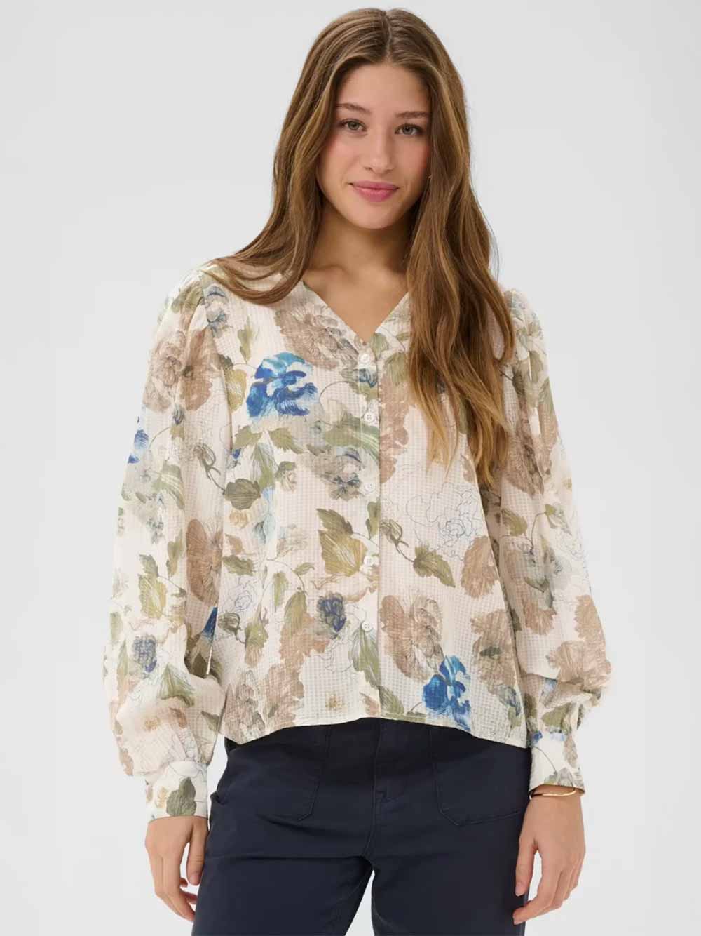 Lucia Blouse - HAILEY PRINT WITH BLUE