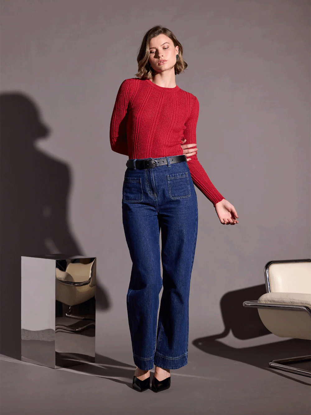 Luna Ribbed Knit Top