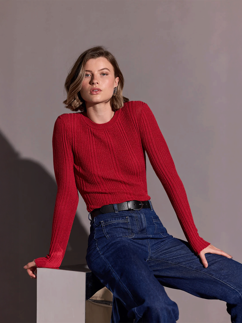 Luna Ribbed Knit Top