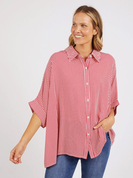 Luna Stripe Shirt - TANGELLO STRIPE