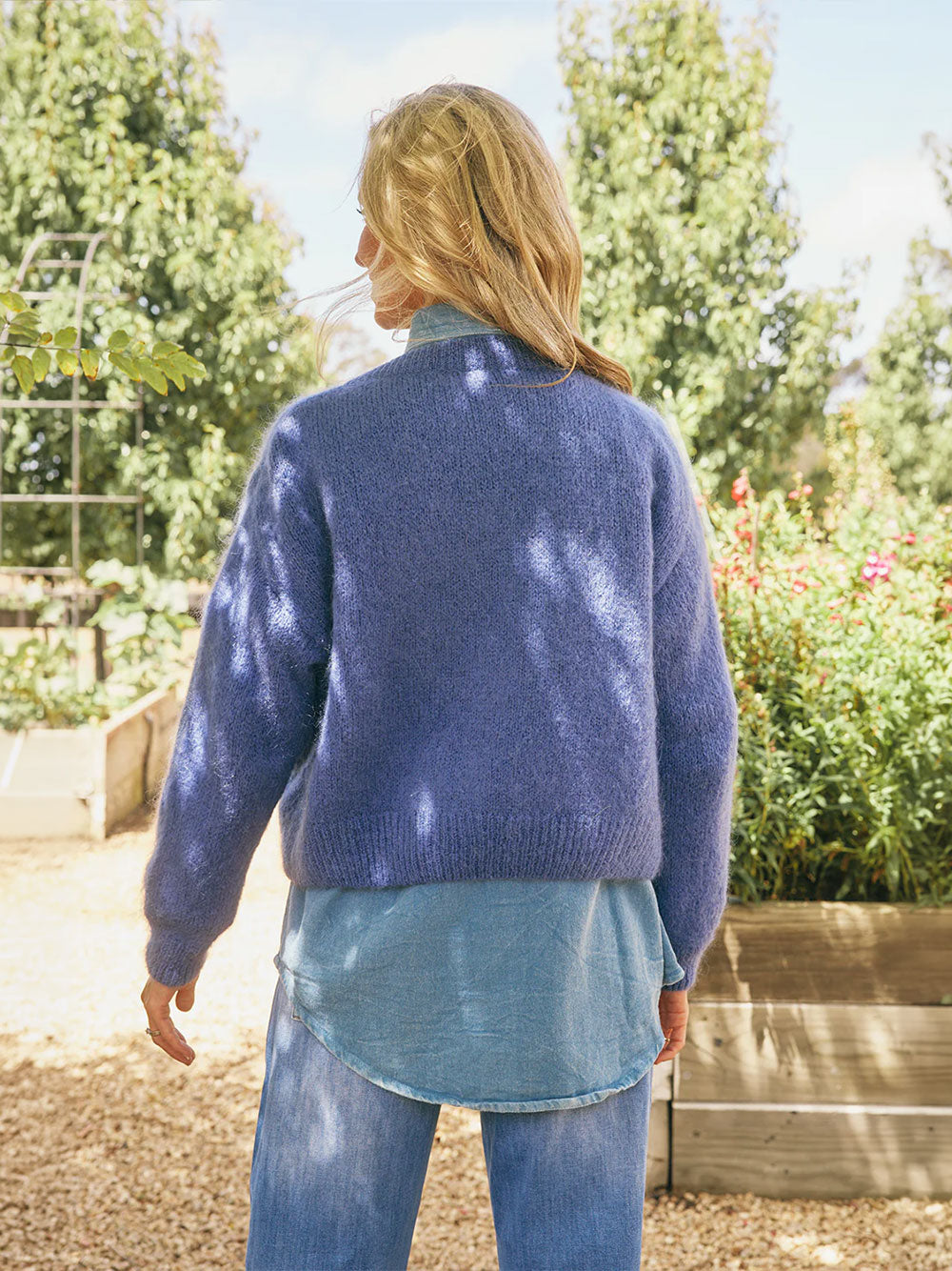 Luxe Mohair Bomber - BLUE JEANS