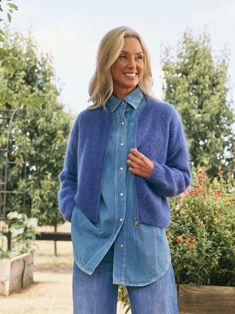 Luxe Mohair Bomber - BLUE JEANS