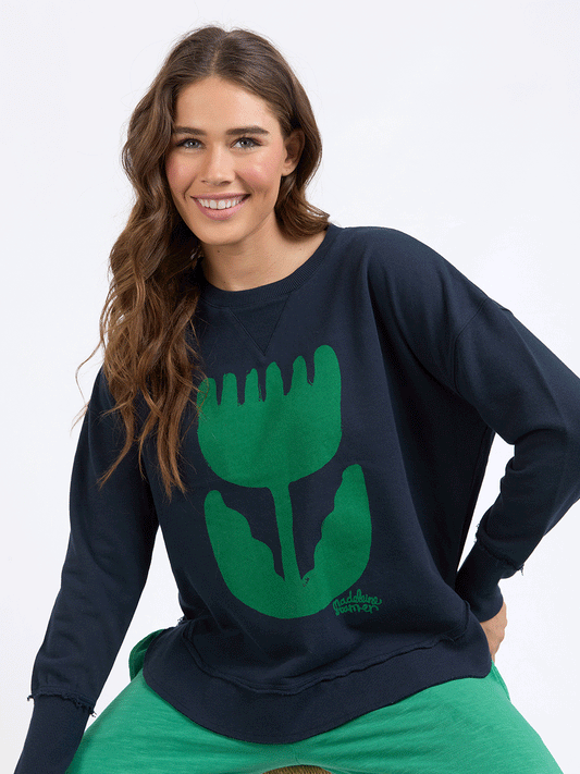 Madeleine Stamer Crew Neck Sweater - NAVY