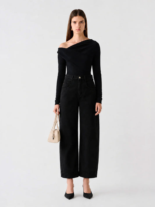 Mayfair Barrel Jeans - BLACK