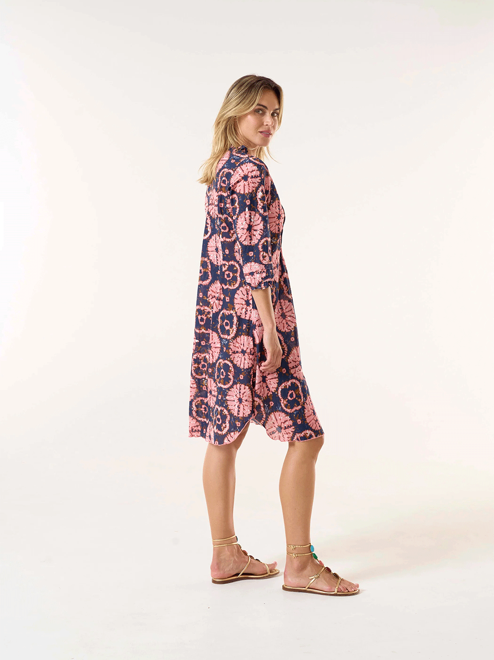 Middy Poppy Cotton Dress - CAMOGLI CORAL