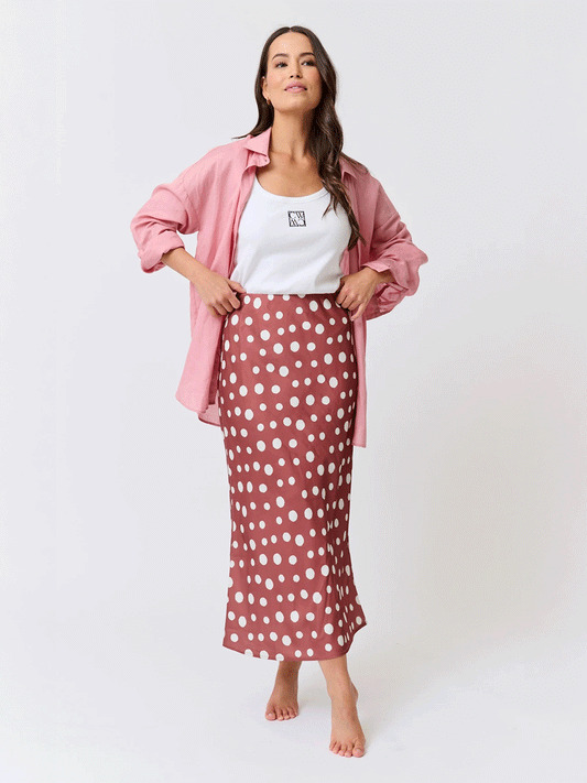 Millie Slip Skirt - RUST SPOT