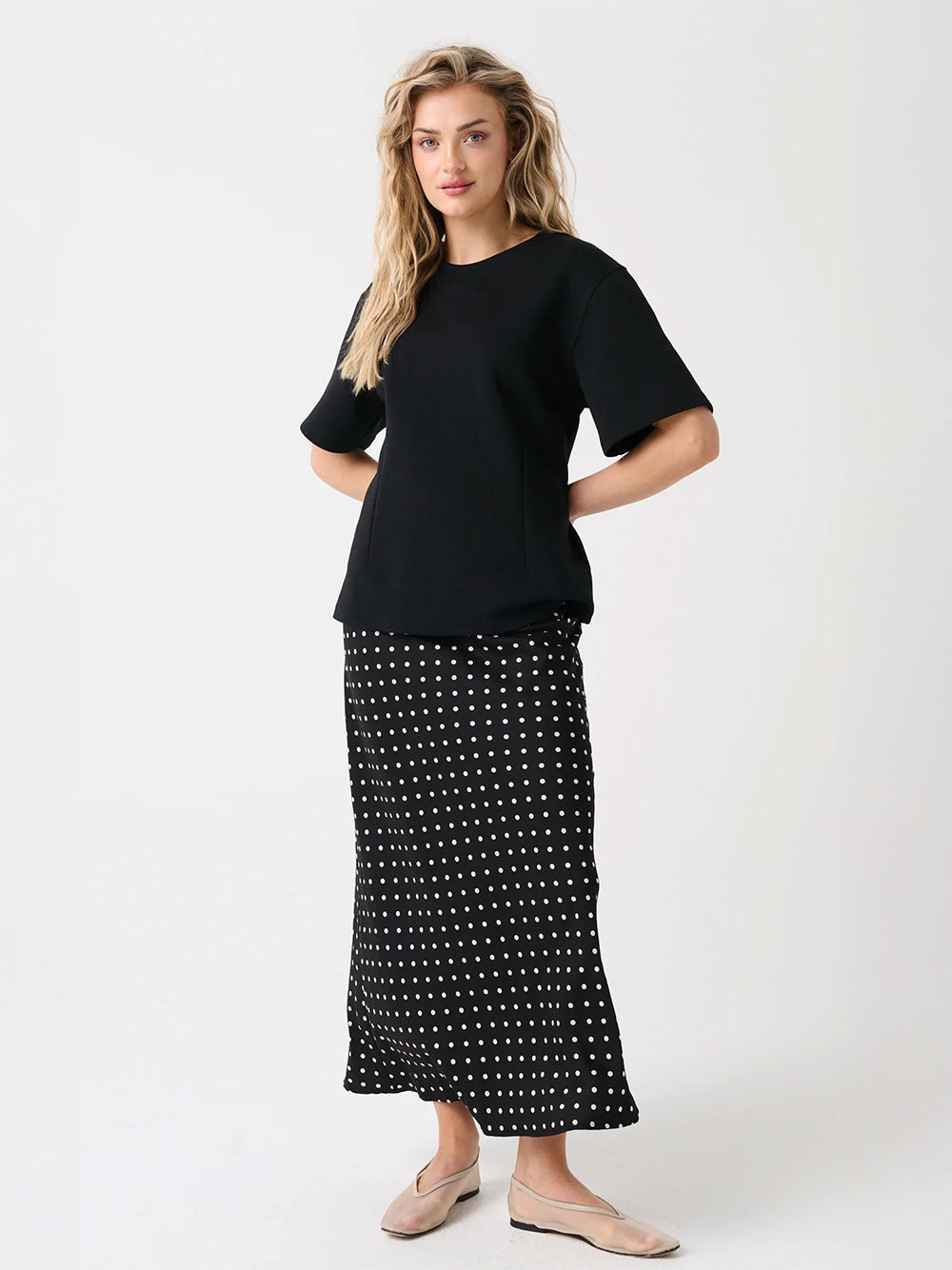 Millie Slip Skirt - BLACK SPOT