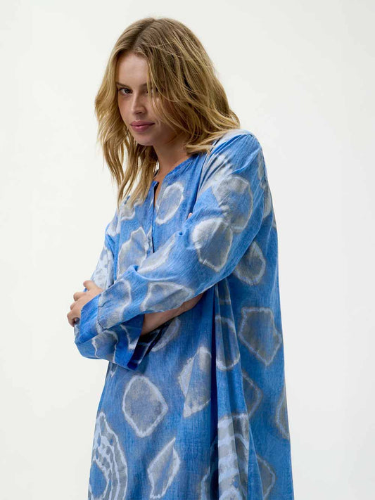 Bazaar Kaftan Dress - MOROCCAN FOIL PRINT BLUE