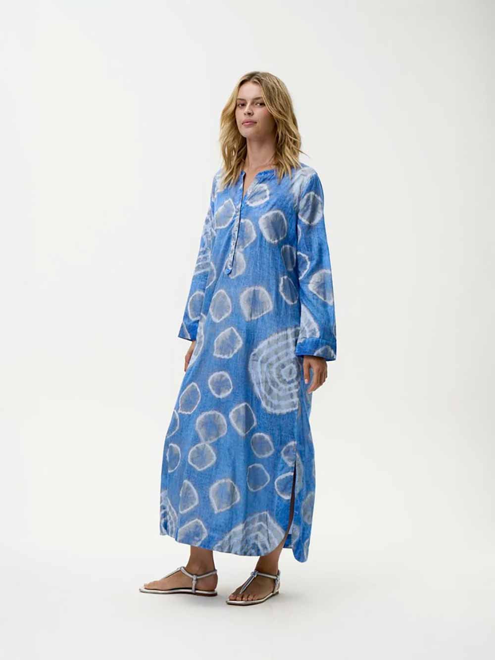 Bazaar Kaftan Dress - MOROCCAN FOIL PRINT BLUE