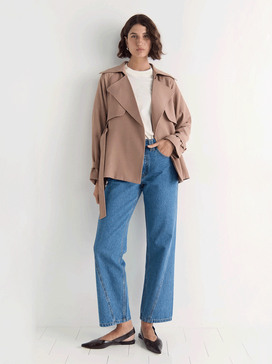 Olea Crop Tie Waist Coat