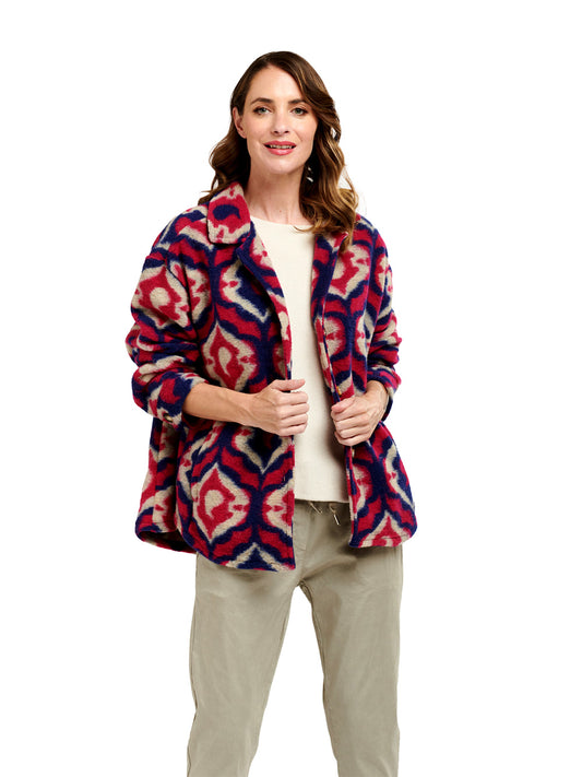 Patterned Jacket - COBALT/FUCHSIA