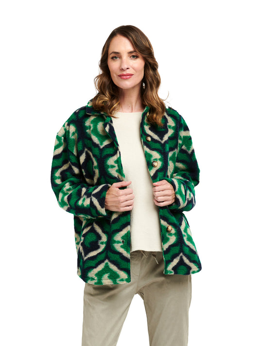 Patterned Jacket - EMERALD/BLUE