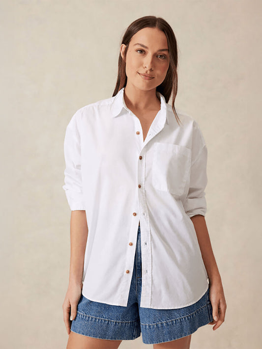Peta Oversized Shirt - WHITE ORGANIC COTTON
