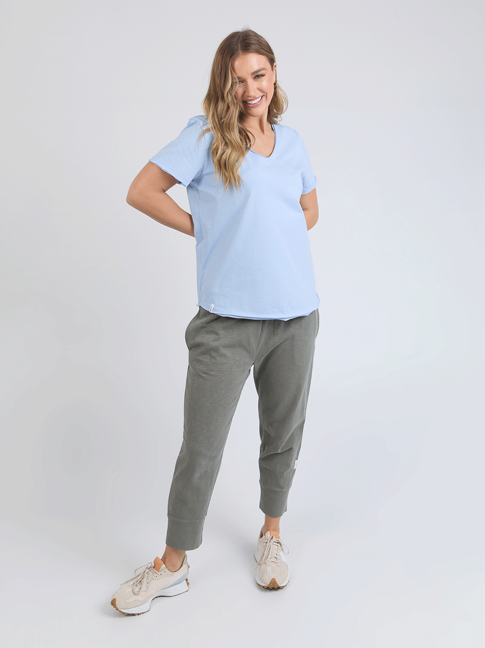 Pima V Neck Tee - DREAM BLUE