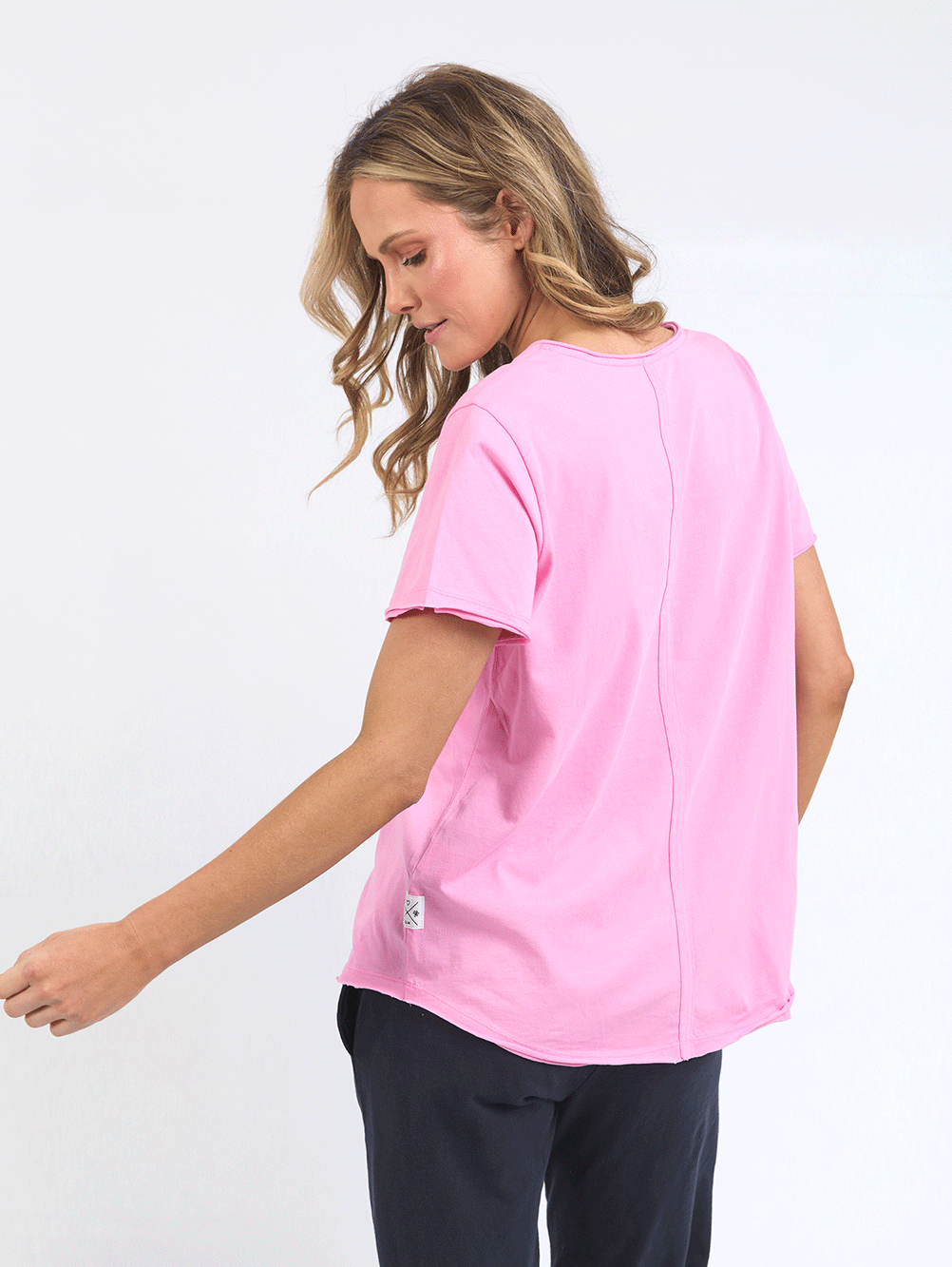 Pima V Neck Tee - PINK