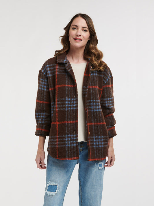 Plaid Jacket - CHOC/ORANGE