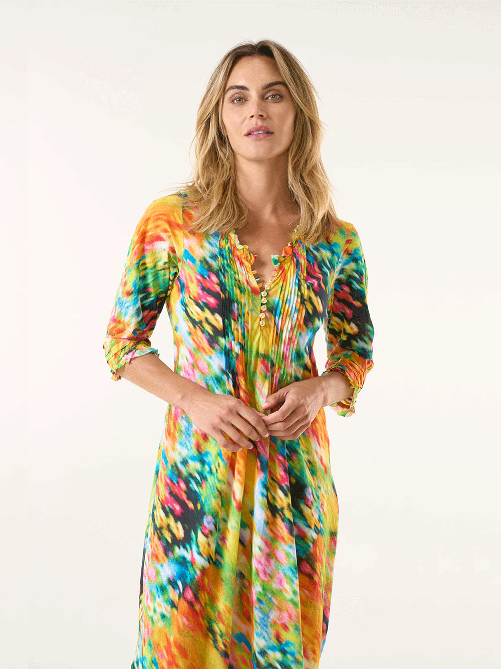 Long Poppy Cotton Dress - ITHACA YELLOW