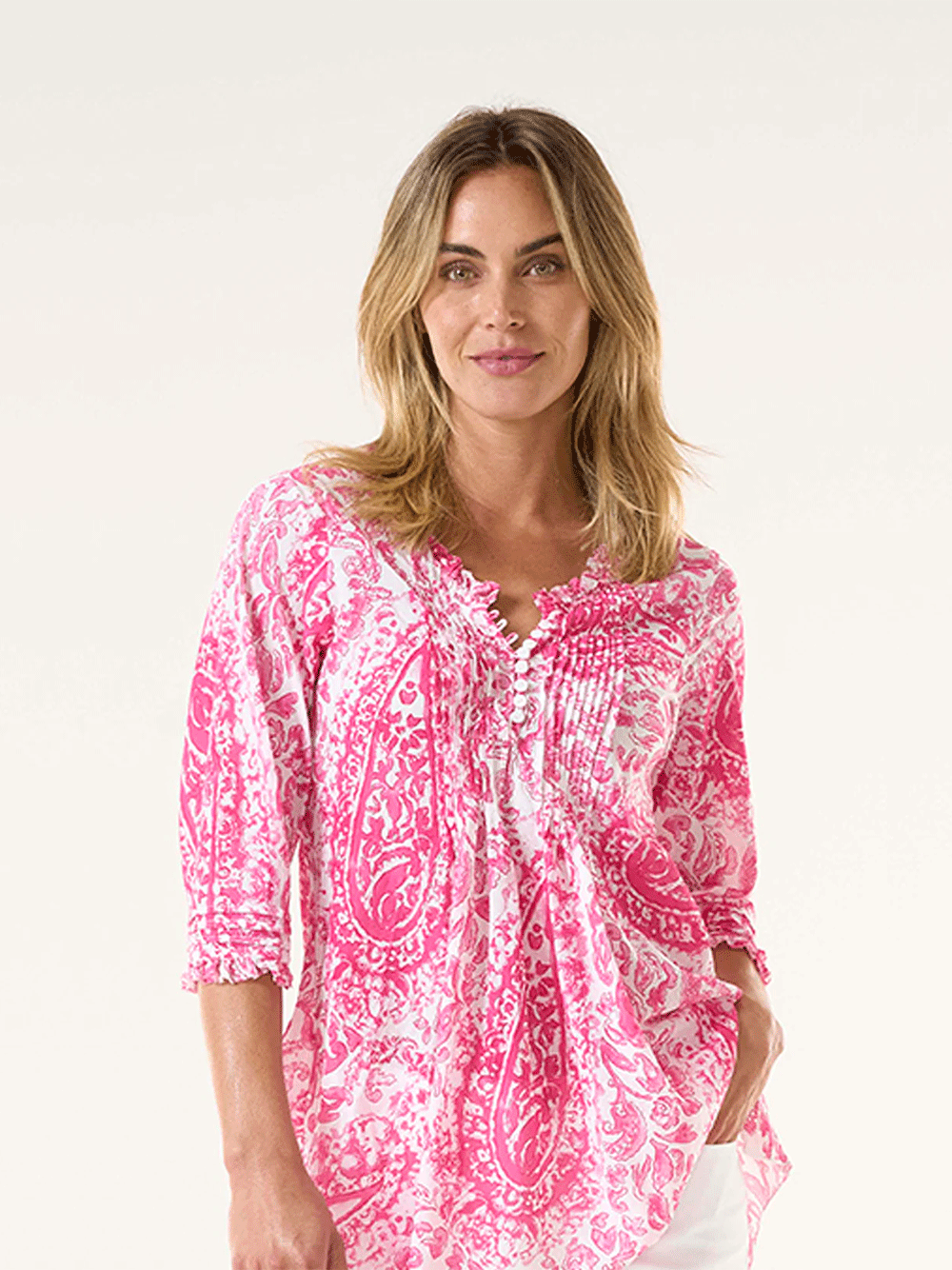 Poppy Cotton Top - HYDRA PINK